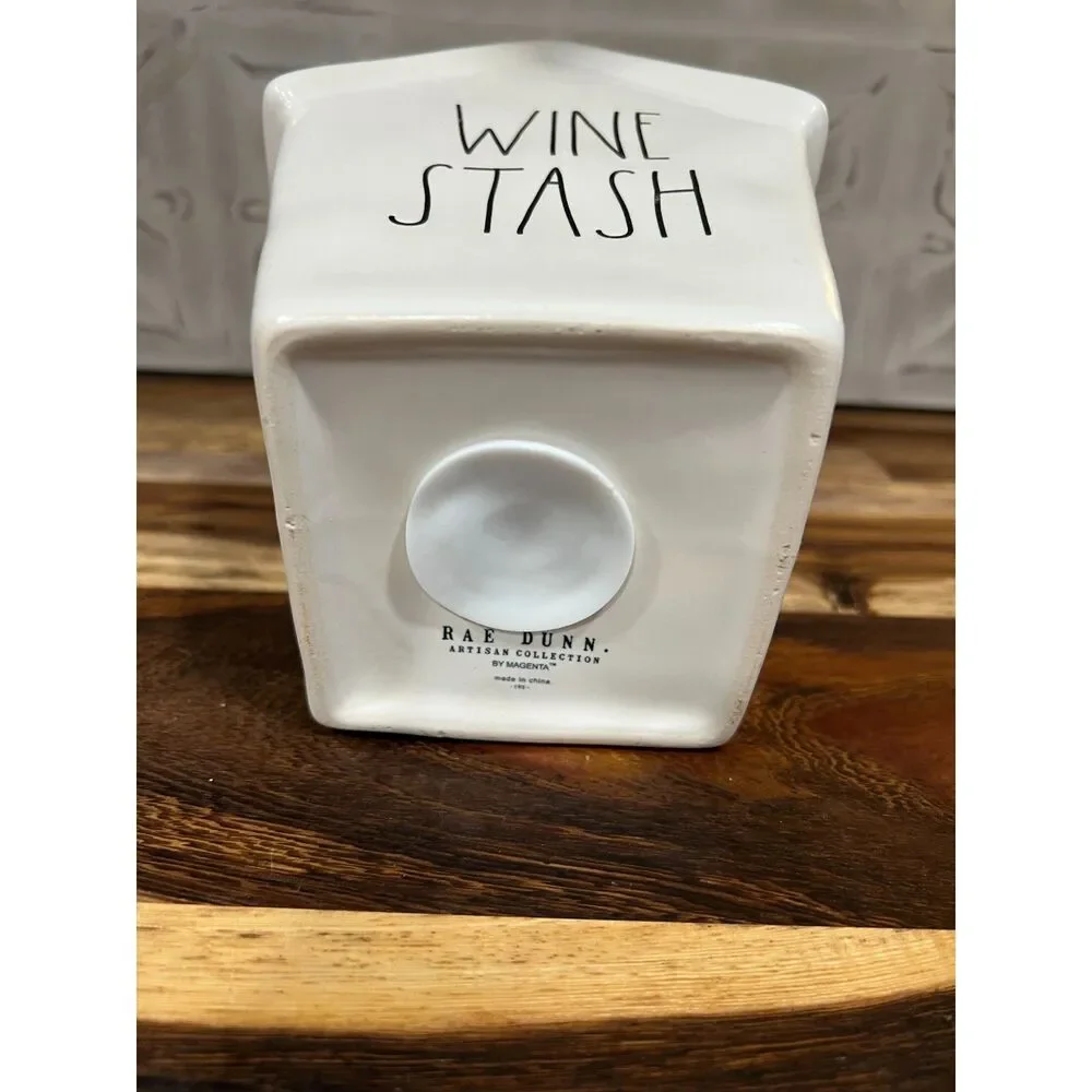 Rae Dunn Wine Stash Ceramic Bank House Shaped Magenta Collection NWOT